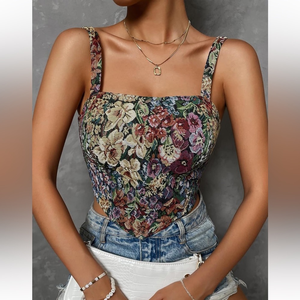Floral Tapestry Crop Top